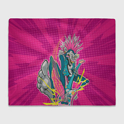 Плед флисовый Крейзи-рок-обезьяна, цвет: 3D-велсофт