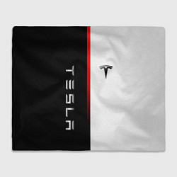 Плед флисовый ТЕСЛА -TESLA КРАСНАЯ ЛИНИЯ МИНИМАЛИЗМ, цвет: 3D-велсофт