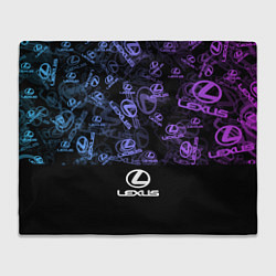 Плед флисовый LEXUS LOGO NEON PATTERN, цвет: 3D-велсофт