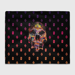 Плед флисовый Черепа Fade Skull Dope Street Market, цвет: 3D-велсофт