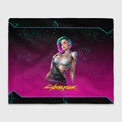 Плед флисовый Judy Cyberpunk2077, цвет: 3D-велсофт