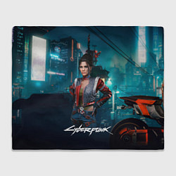 Плед флисовый Panam cyberpunk 2077, цвет: 3D-велсофт