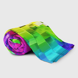 Плед флисовый Геометрический паттерн 3D Neon, цвет: 3D-велсофт — фото 2