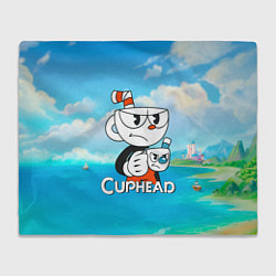 Плед флисовый Cuphead сердитая чашечка, цвет: 3D-велсофт