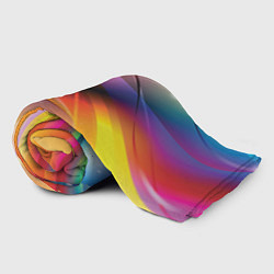 Плед флисовый Абстрактные линии разных цветов, цвет: 3D-велсофт — фото 2