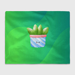 Плед флисовый Алоэ в горшочке, цвет: 3D-велсофт