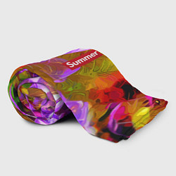 Плед флисовый Красочный цветочный узор Лето Colorful Floral Patt, цвет: 3D-велсофт — фото 2
