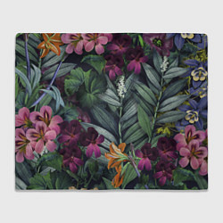 Плед флисовый Цветы Ночные, цвет: 3D-велсофт