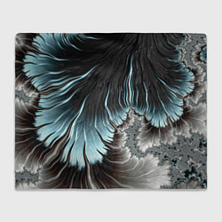 Плед флисовый Черно-бирюзовый фрактал Абстракция, цвет: 3D-велсофт