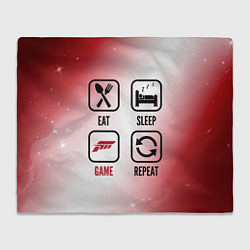 Плед флисовый Eat Sleep Forza Horizon Repeat, цвет: 3D-велсофт