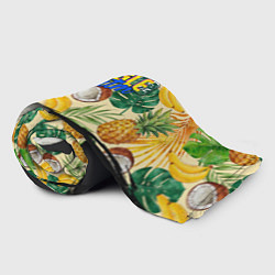 Плед флисовый Тропики Ритм Джунглей Ананасы Кокосы Бананы, цвет: 3D-велсофт — фото 2
