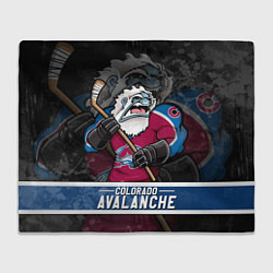 Плед флисовый Colorado Avalanche Колорадо Эвеланш Маскот, цвет: 3D-велсофт