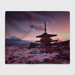 Плед флисовый Цветение сакуры в Японии, цвет: 3D-велсофт