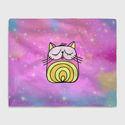 Плед флисовый Абстрактный круглый котик, цвет: 3D-велсофт