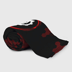 Плед флисовый Символ Gears of War и краска вокруг на темном фоне, цвет: 3D-велсофт — фото 2