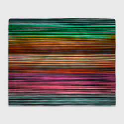 Плед флисовый Multicolored thin stripes Разноцветные полосы, цвет: 3D-велсофт