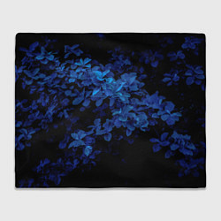 Плед флисовый BLUE FLOWERS Синие цветы, цвет: 3D-велсофт