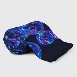 Плед флисовый Неоновые сюрреалистичные пузыри - Синий, цвет: 3D-велсофт — фото 2