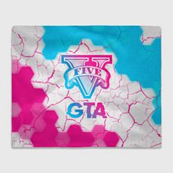 Плед флисовый GTA Neon Gradient, цвет: 3D-велсофт