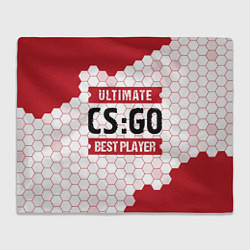 Плед флисовый CS:GO: красные таблички Best Player и Ultimate, цвет: 3D-велсофт