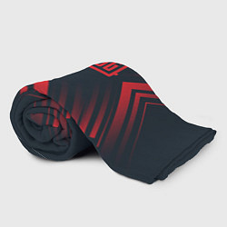 Плед флисовый Красный Символ PUBG на темном фоне со стрелками, цвет: 3D-велсофт — фото 2