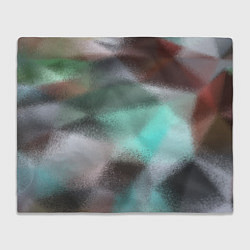 Плед флисовый Абстрактный узор в бирюзовых коричневых тонах, цвет: 3D-велсофт