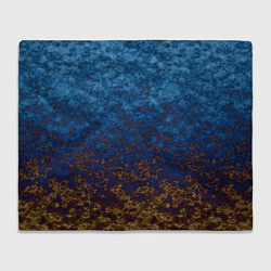 Плед флисовый Marble texture blue brown color, цвет: 3D-велсофт