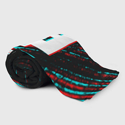 Плед флисовый Fortnite в стиле Glitch Баги Графики на темном фон, цвет: 3D-велсофт — фото 2