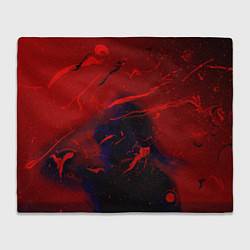 Плед флисовый Абстрактная краски и фигура - Красный, цвет: 3D-велсофт