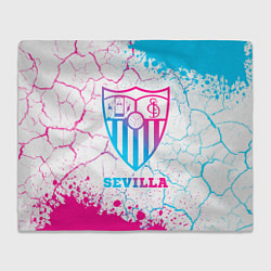 Плед флисовый Sevilla FC Neon Gradient, цвет: 3D-велсофт