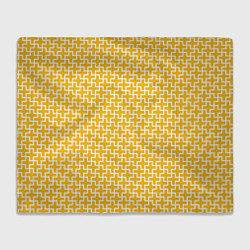 Плед флисовый Белые крестики на желтом фоне, цвет: 3D-велсофт
