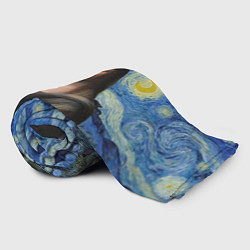 Плед флисовый Мона Лиза Приколы - Звездная ночь, цвет: 3D-велсофт — фото 2