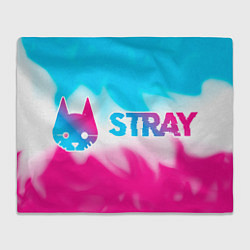 Плед флисовый Stray neon gradient style: надпись и символ, цвет: 3D-велсофт