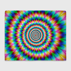 Плед флисовый Радужная оптическая иллюзия, цвет: 3D-велсофт
