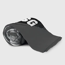 Плед флисовый PSG sport на темном фоне: символ сверху, цвет: 3D-велсофт — фото 2