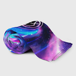 Плед флисовый Blink 182 неоновый космос, цвет: 3D-велсофт — фото 2