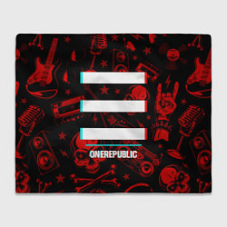 Плед флисовый OneRepublic rock glitch, цвет: 3D-велсофт