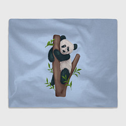 Плед флисовый Забавная панда на дереве, цвет: 3D-велсофт