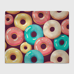 Плед флисовый Пончики и только пончики, цвет: 3D-велсофт