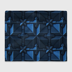 Плед флисовый Синяя объёмная броня киборга, цвет: 3D-велсофт