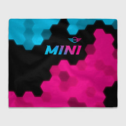 Плед флисовый Mini - neon gradient: символ сверху, цвет: 3D-велсофт