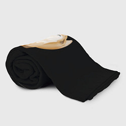 Плед флисовый Лисёнок нежиться на чёрном фоне, цвет: 3D-велсофт — фото 2