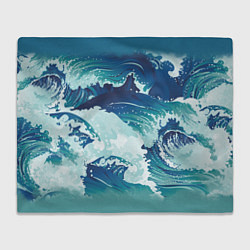Плед флисовый Несущиеся морские волны, цвет: 3D-велсофт