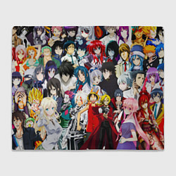 Плед флисовый Все аниме персонажи, цвет: 3D-велсофт