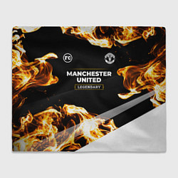 Плед флисовый Manchester United legendary sport fire, цвет: 3D-велсофт