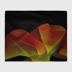 Плед флисовый Абстрактная ассиметричная оранжевая волна, цвет: 3D-велсофт