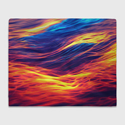 Плед флисовый Волны неон, цвет: 3D-велсофт