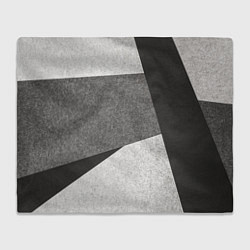 Плед флисовый Белые и серые полосы на поверхности с блёстками, цвет: 3D-велсофт
