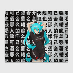 Плед флисовый Хацуне Мику в спортивном костюме, цвет: 3D-велсофт