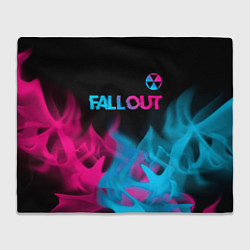Плед флисовый Fallout - neon gradient: символ сверху, цвет: 3D-велсофт